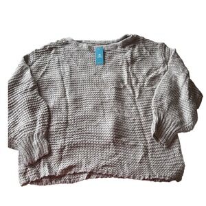 CUPSHE Womens Gray Chunky Waffle Knit Sweater Pullover coverup Size L NWT